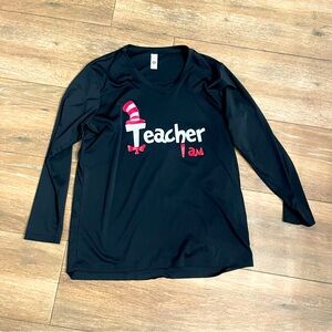 BAW Dr. Seuss Teacher Iam Black Longsleeve Shirt Size 2X